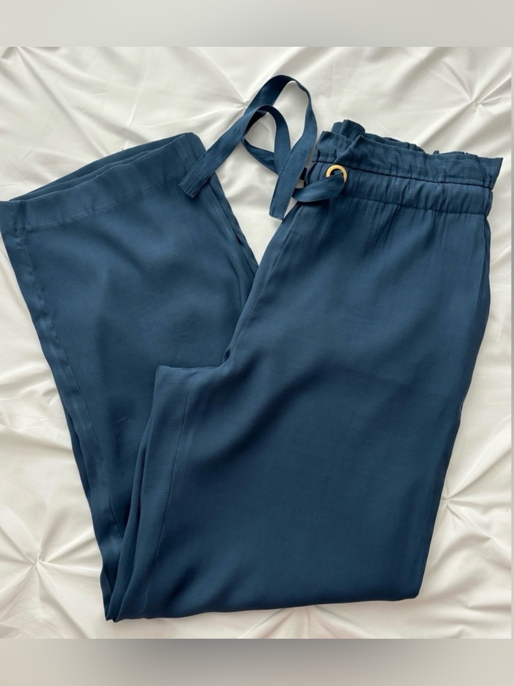 Donna Karan Blue Wide-Leg Pants Large